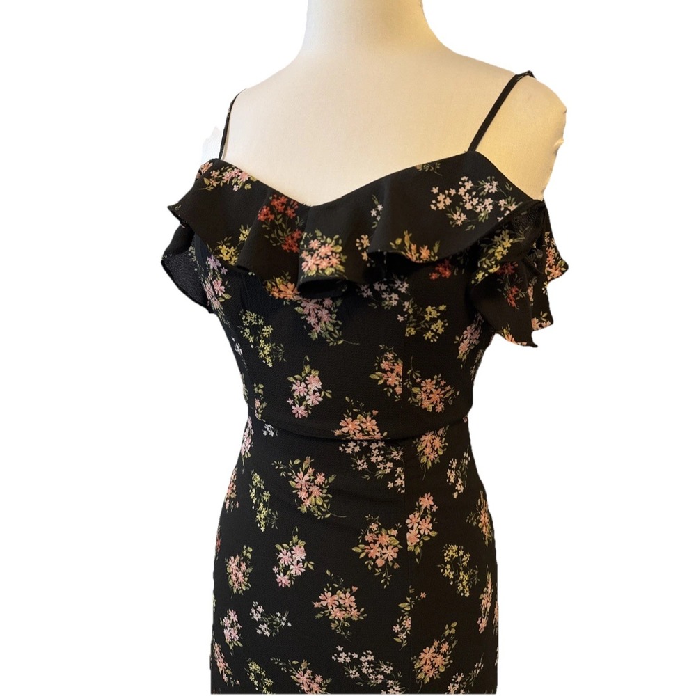 B Darlin Floral Off Ruffle Off Shoulder Maxi Dress Jr 3/4‎ Boho Cottage Fairy